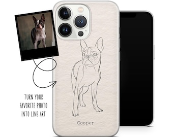 Funda personalizada con foto y arte lineal para iPhone 17Pro, 16E, 15, 14, 13, Samsung S25, S24Fe, S23, A56, A15, Pixel 10Pro XL, 9A, 8A, 8Pro, 7A, 6A