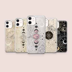 Coque de portable lune céleste pour iPhone 16E, 15, 14, 13, 12 Samsung S25, S24Fe, S23Ultra, A56, A15 Pixel 9A, 9Pro XL, 8A, 8Pro, 7A, 6A