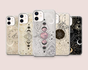 Funda para teléfono con diseño de fases lunares y motivos celestiales para Samsung S26, S25Fe, S23, A57, Pixel 10A, 10ProXL, 9A, 8A, 8Pro y 7A (modelos 17Pro, 16E, 15, 14, 13), Pixel 10A, 10ProXL, 9A, 8A, 8Pro y 7A (modelos 17Pro, 16E, 15, 14, 13).