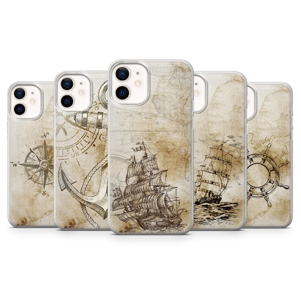 Nautical Sailboat Phone Case for iPhone 15, 14, 13, 12, 11, Samsung S24Ultra, S23FE, S22, A15, A54, A25, A14, Pixel 8A, 8Pro, 7A, 7Pro, 6A