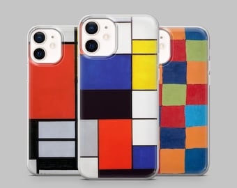 Funda geométrica abstracta para iPhone 17Pro, 16E, 15, 14, 13, Samsung S25, S24Fe, S23, A56, A15, Pixel 10Pro XL, 9A, 8A, 8Pro, 7A, 6A