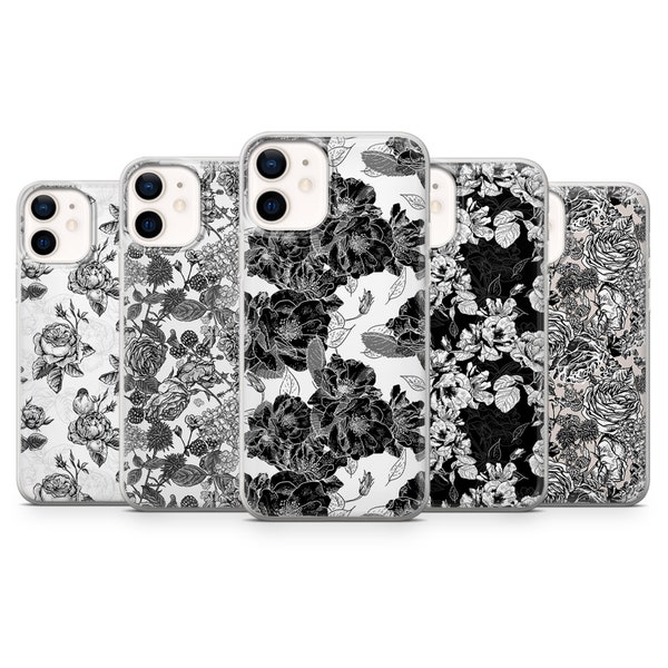 Black Roses Phone Case for iPhone 15, 14, 13, 12, 11, Samsung S24Ultra, S23FE, S22, A15, A54, A25, A14, Pixel 8A, 8Pro, 7A, 7Pro, 6A