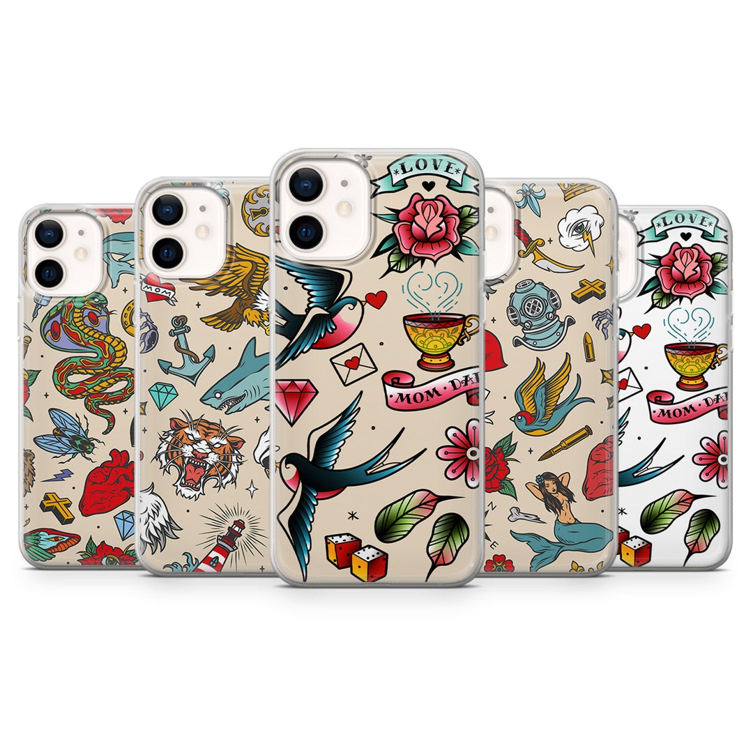 Tattoo Old School Phone Case for iPhone 15, 14, 13, 12, 11, Samsung