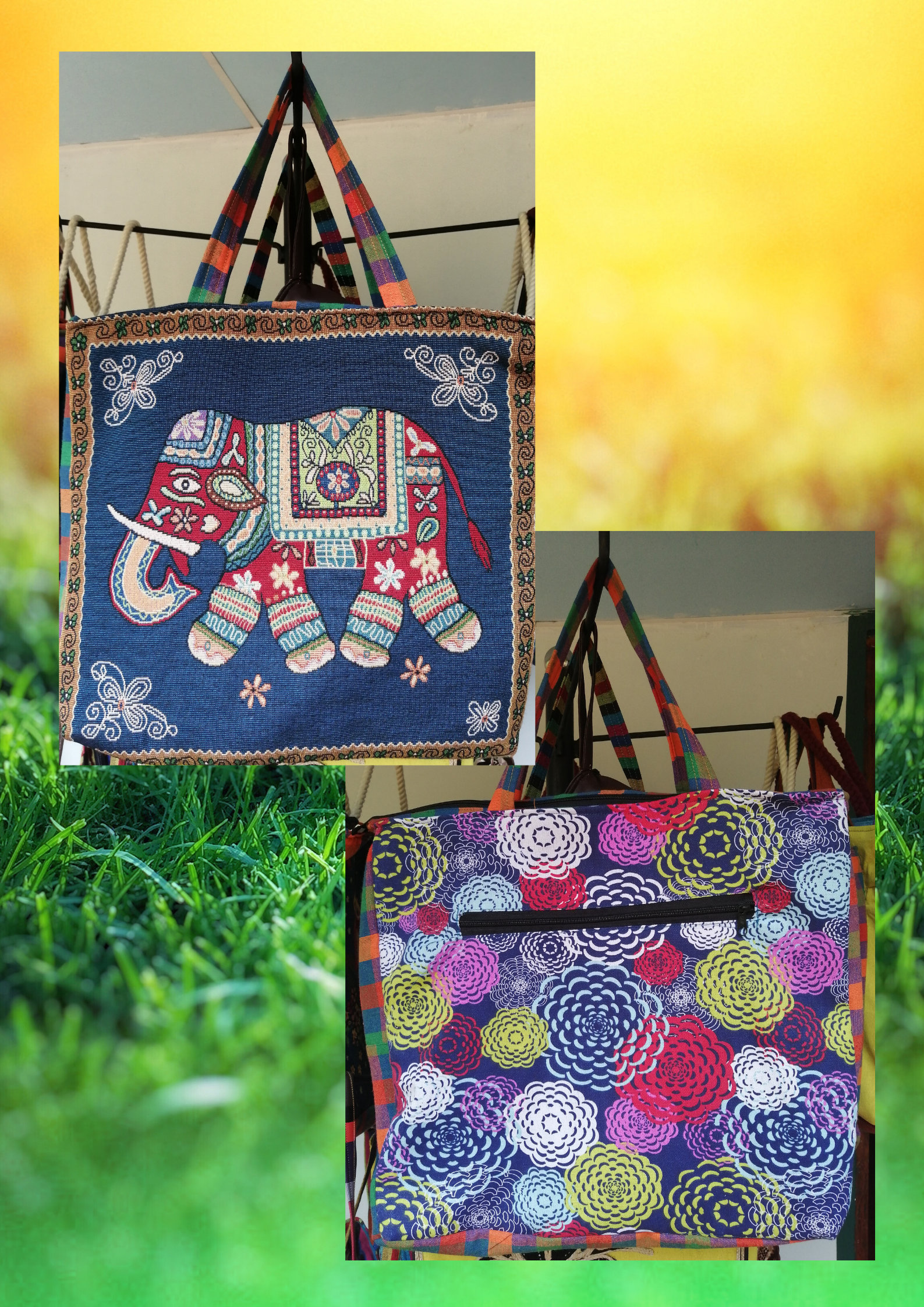 Ladies Hand bag with Sri Lankan Elephant print Etsy