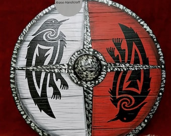 Odin Raven Wikinger Schild: Nordisches Holz-Dekor, Cosplay Schild