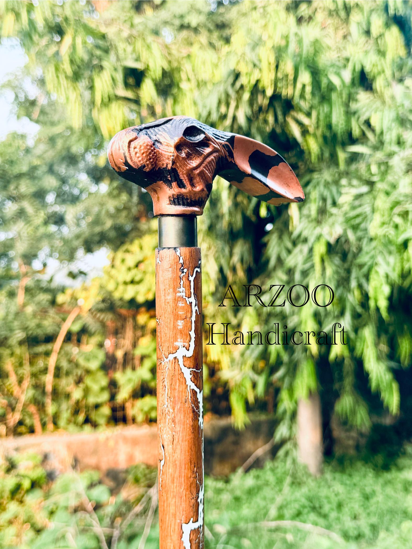 Brass Rabbit Handle Walking Cane: Antique Finish Wooden Stick - Etsy