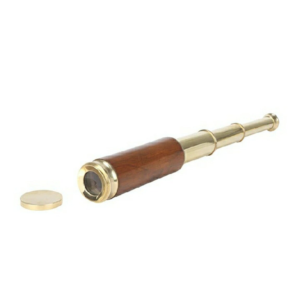 Wooden Telescope With Leather Carrying Case 15 Inch Brown Etsy