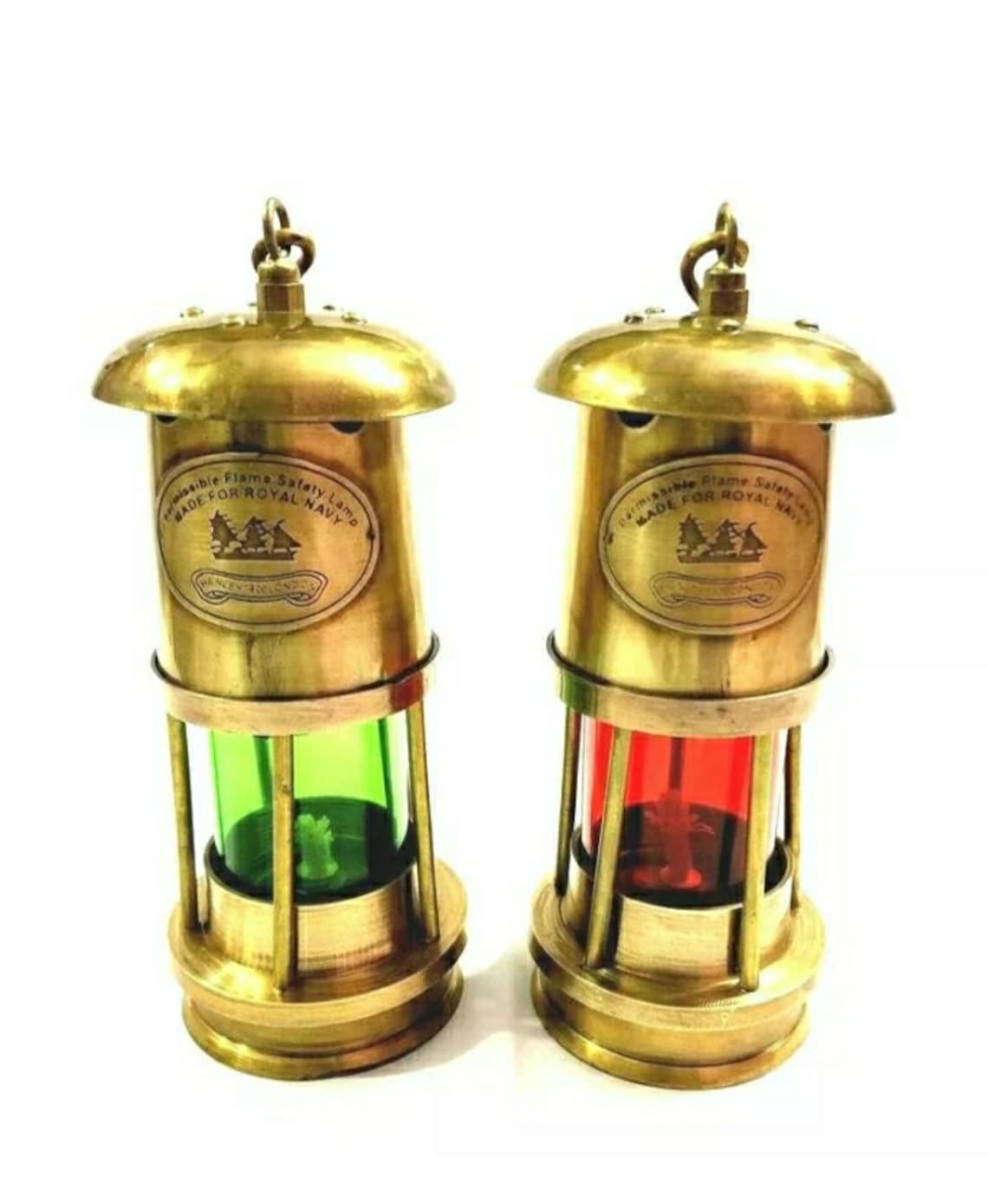 Oil Lantern Set of 2 Brass Minor Lamp Ship Boat Light Lantern Etsy