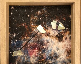 Aries Galaxy Zodiac Constellation CD Art (10"x10"x1.75") - Glow in the Dark