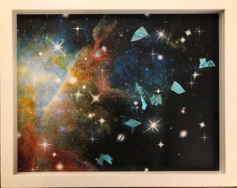 Custom Galaxy Zodiac Constellation CD Art (12"x15"x2") - Glow in the Dark