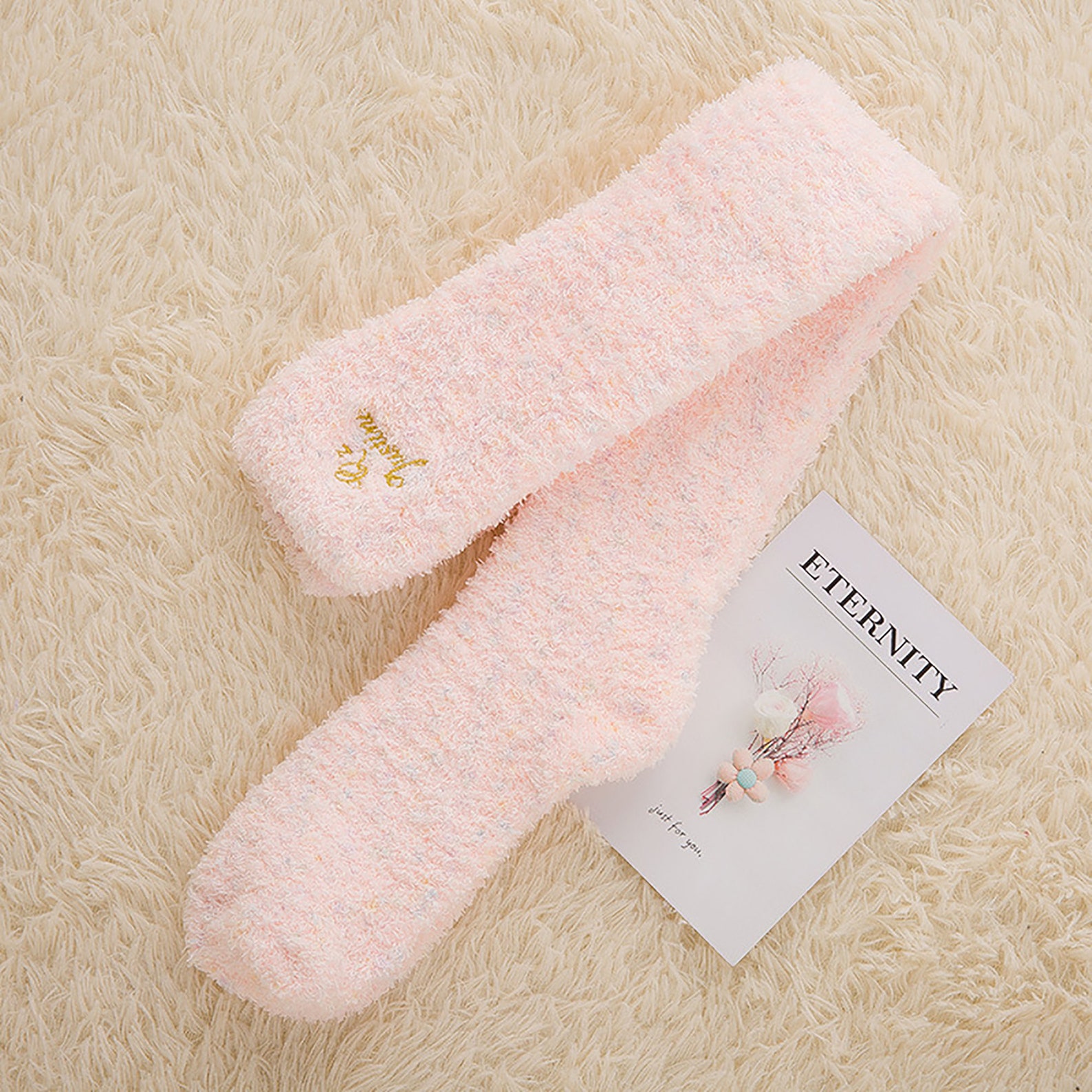 Cute Solid Color Fuzzy Warm Long Socks Women Super Soft Etsy