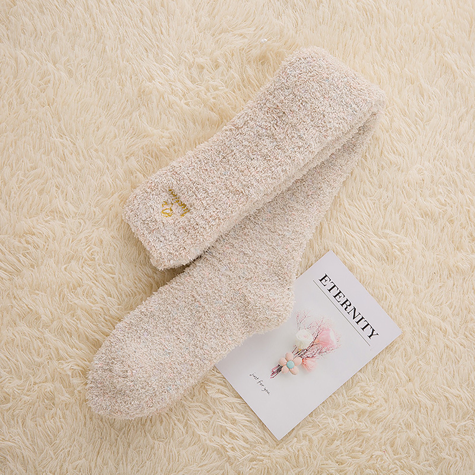 Cute Solid Color Fuzzy Warm Long Socks Women Super Soft Etsy