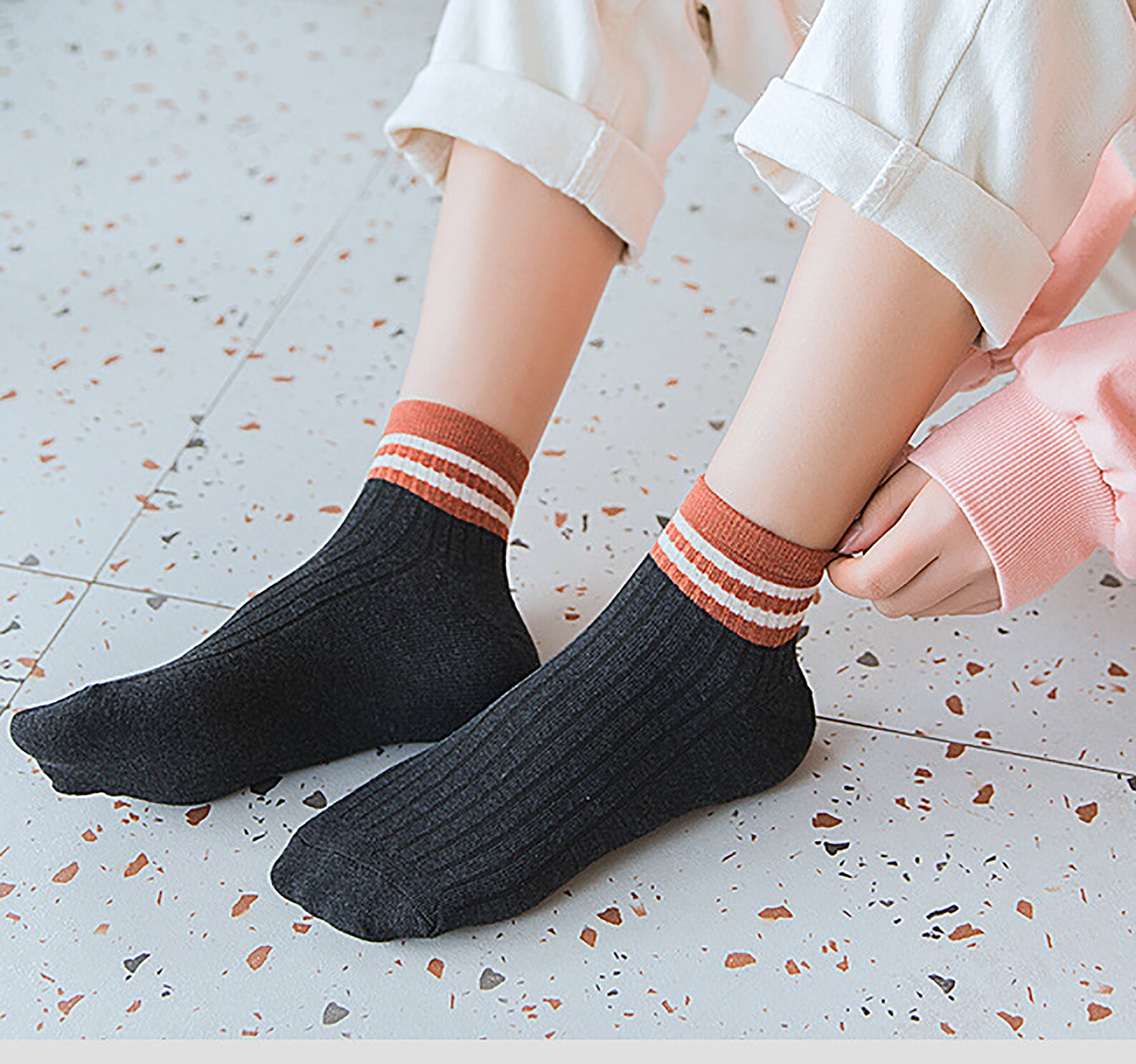 Simple Solid Color Short Woman Socks Fashion Cotton Socks | Etsy