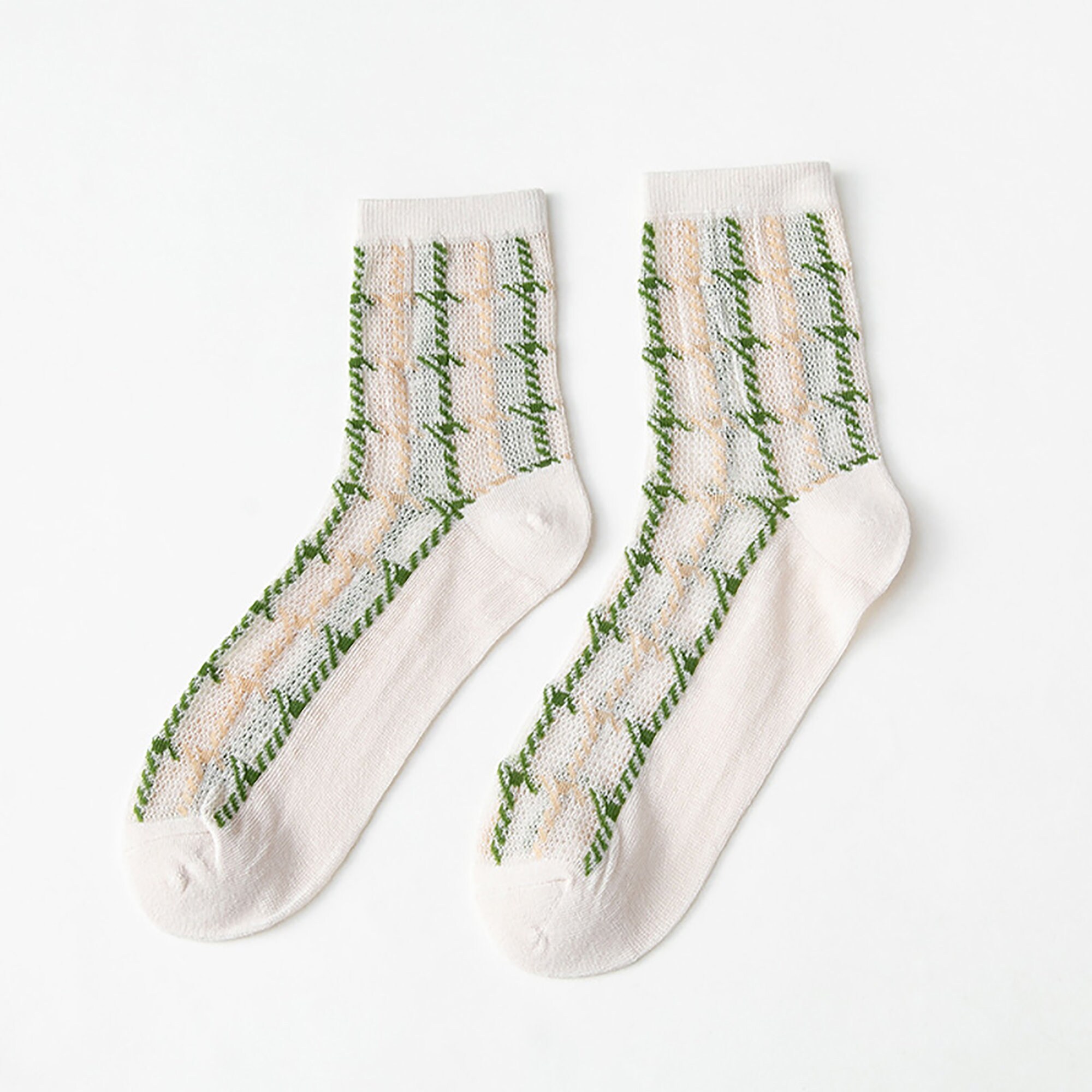 Embroidery Flowers Mesh Soft Comfortable Socks Country Style Etsy