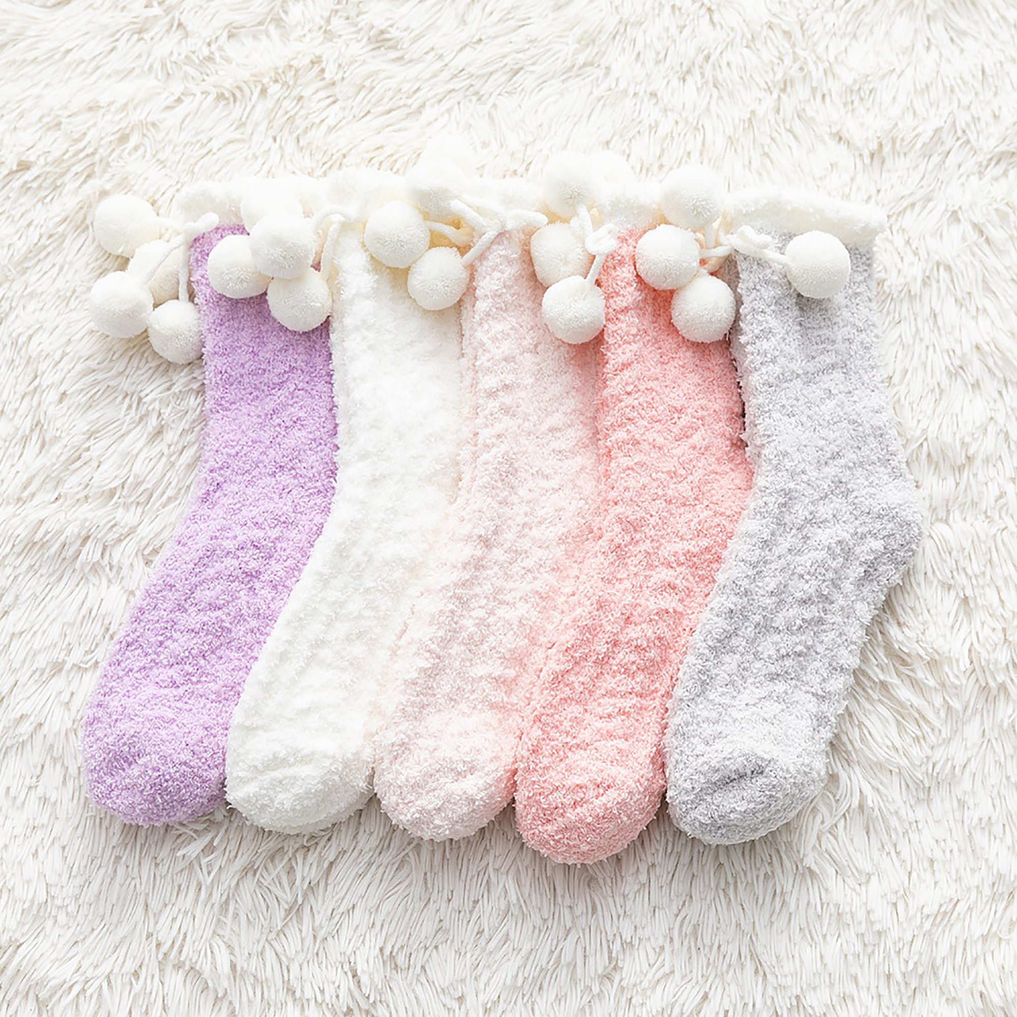 Cute Furball Fuzzy Warm Slipper Socks Women Super Soft Etsy