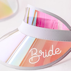 Personalized Bride Visor Bachelorette Visors Bachelorette Party Sun Visors Beach Bachelorette Gifts Pool Party Bachelorette Party Favors image 1