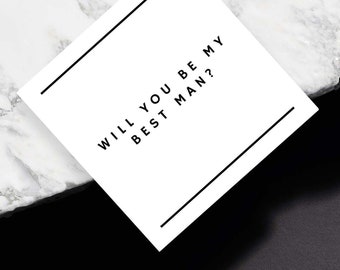 4x4” Groomsman Proposal Card - Will You Be My Groomsman Will You Be My Best Man - Bridal Party Proposal Card - Will You Be My Groomsman Card