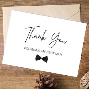 Carte de remerciement d'avoir été mon garçon d'honneur, cartes de mariage, minimaliste Merci d'avoir été mon témoin d'honneur pour la fête de mariage le jour du