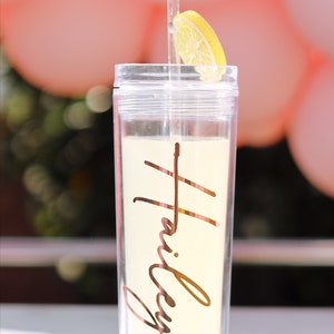 Personalized Tumbler | Bachelorette Party Favors, Bridesmaid Gifts, Sorority Big/Little Gift | Custom Water Bottle Tumbler w/ Name