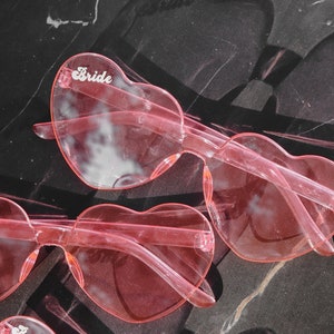 Heart Shape Heart Sunglasses Retro Vintage Boho Translucent Sun Glasses Bride Sunglasses Babe Sunglasses Bachelorette Party Gift Ideas