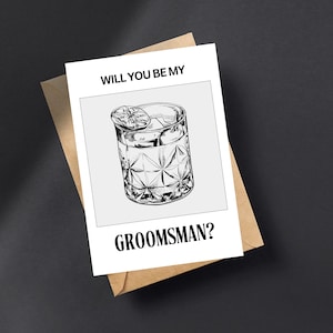 Groomsmen Proposal Card Best Man Proposal Cards w/ Envelope for Will You Be My Groomsman Proposal Card