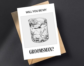 Groomsmen Proposal Card Best Man Proposal Cards w/ Envelope for Will You Be My Groomsman Proposal Card