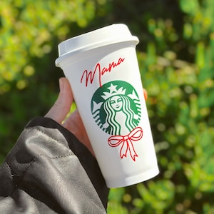 Personalized Christmas Gift BPA Free Plastic Starbucks Cup Christmas Holiday Hot Cups with Name | Reusable Custom Coffee Cup Teacher Gift