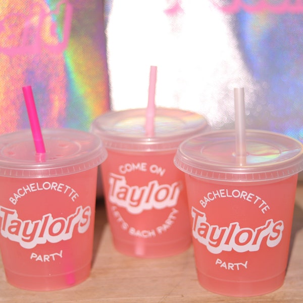Bachelorette Party Cups - Theme Bachelorette Party Custom Cup Tumbler Personalized with Name - Bach Party Favors and Decorations
