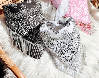 CLEARANCE Rhinestone Fringe Bandana for Bridal Party Gift Ideas for Nashville Bachelorette Party Disco Cowgirl Bachelorette Party Favors
