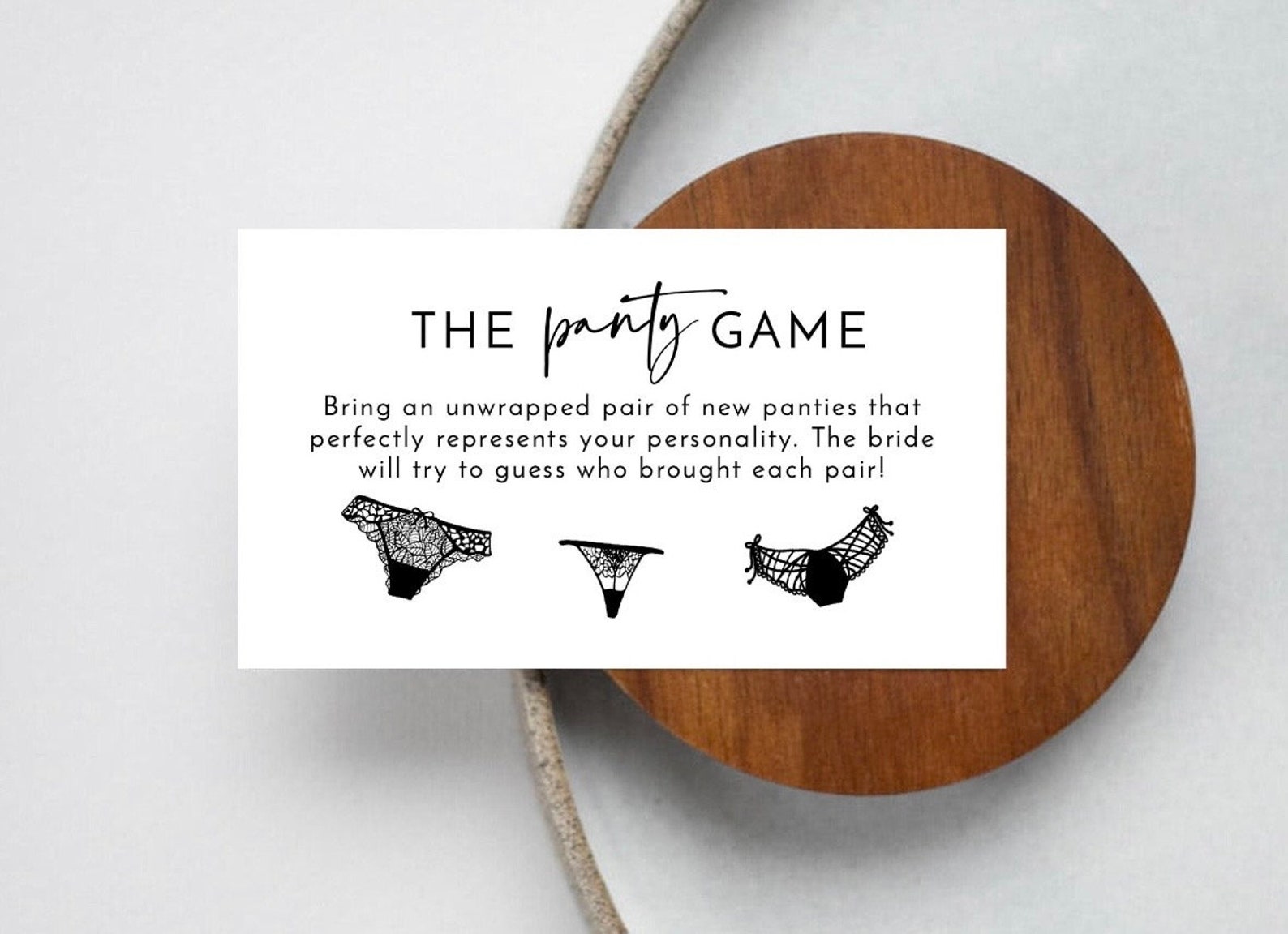 Printed Funny Bachelorette Games Panty Game Engagement Party and Bridal