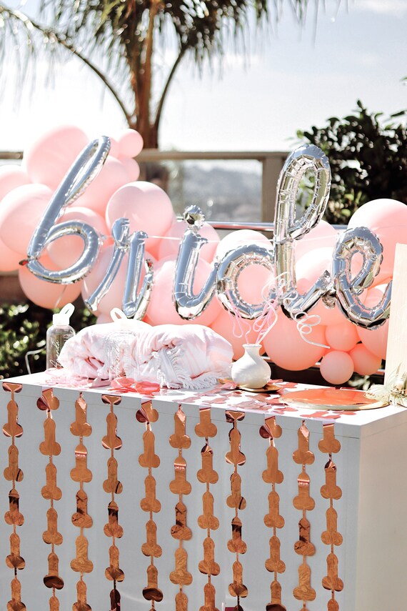 Penis Foil Curtain Backdrop Rose Gold Adult Penis Foil Curtain Backdrop Rose Gold Adult