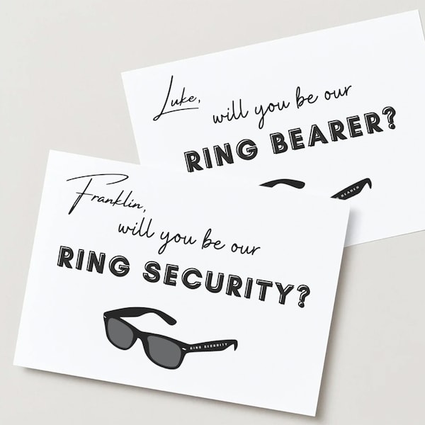 Personalized Ring Bearer Proposal Card Flat Ring Security Proposal Box Proposal Cards | Will You Be My Ring Bearer Proposal Card