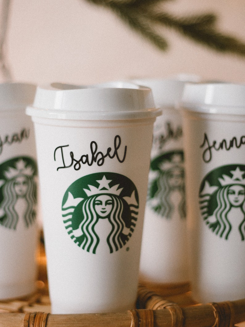 BPA Free Plastic Starbucks Cup Personalized Hot Cups With Name Etsy