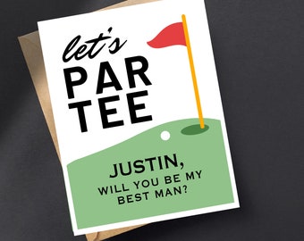 Personalized Golf Groomsmen Proposal Card for Golfing Will You Be My Best Man Proposal or Will You Be My Groomsman Par Tee Proposal Cards