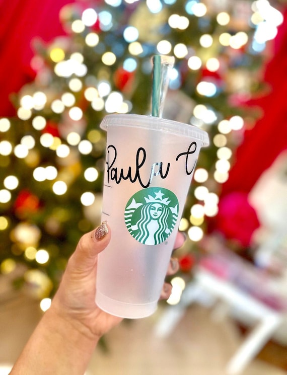 Candy Cane Starbucks Stocking Christmas Reusable Cold Cup with lid & Straw  or Hot Cup Holiday Tumbler Christmas Thanksgiving HalloweenFall