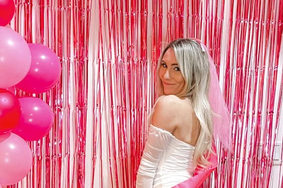 Hot Pink Retro Bachelorette Party Veil | Come On Let's Party Bachelorette Party Theme | Bride to Be Barbie Veil Bridal Veil Barbie Theme Il_570xn