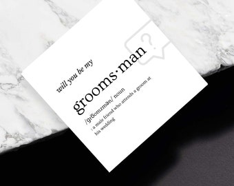 4x4” Minimalist Groomsman Proposal Card - Will You Be My Groomsman - Bridal Party Proposal Card - Will You Be My Groomsman Card