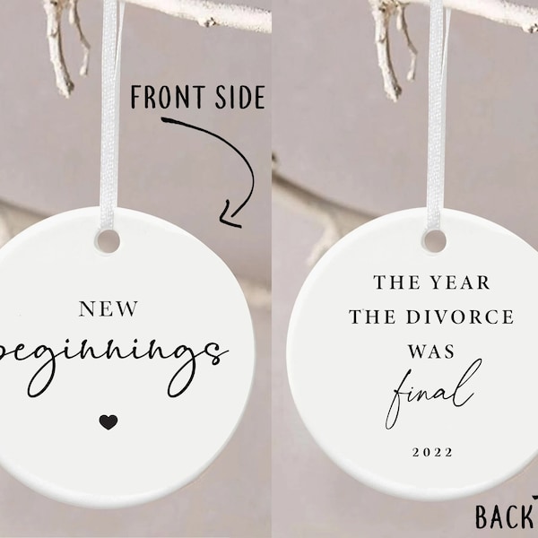 2022 New Beginnings Gift Divorce Gifts for Her Christmas Ornament Divorced Gift Ornament, Divorce Party Gift, First Christmas Divorced 2022