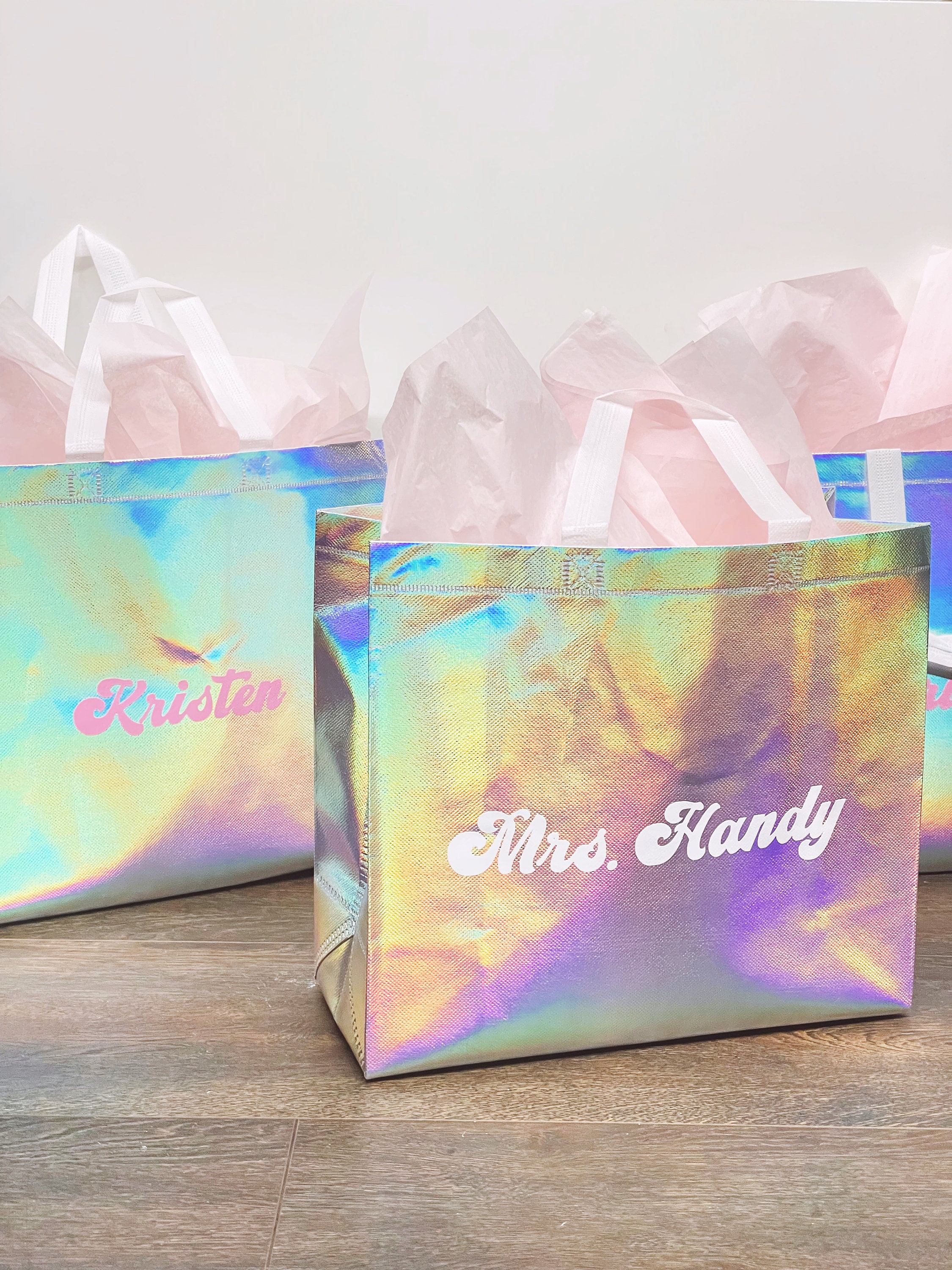 Retro Holographic Gift Bag Tote Bag Bachelorette Party Bag