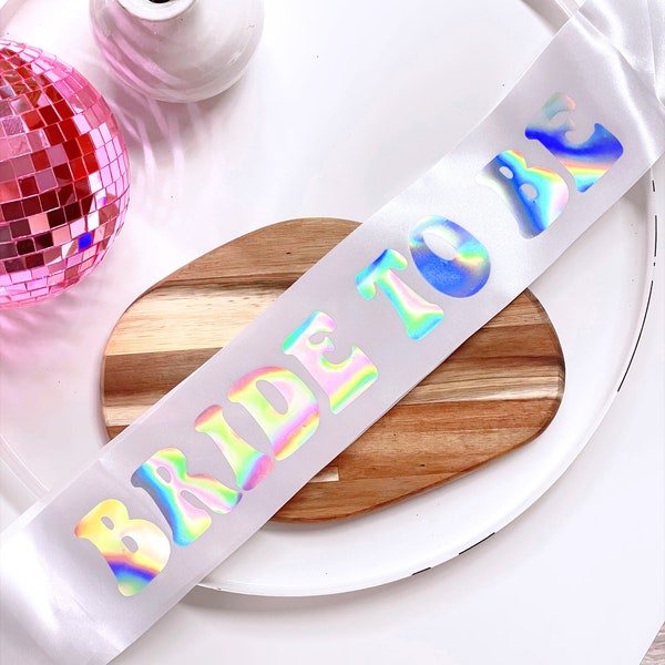 Bachelorette Party Disco Themed Sash Bride to Be Sash Bachelorette Party Sash for Disco Ball Disco Theme Last Disco Space Cowgirl Sash