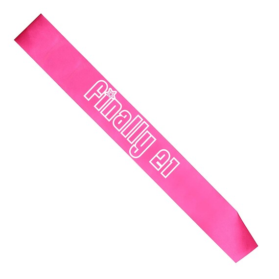 Finally 21 Sash | Retro 2000's Let's Go Party Disco twenty one 21st Party Theme | Bride to Be Barbie Sash Bridal Sash for Barbie Party Theme Il_570xn