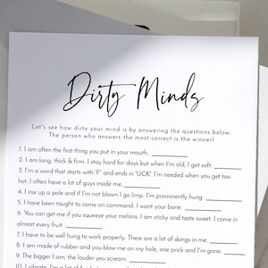 Printed Funny Bachelorette Games - Naughty Engagement Party and Bridal Shower Games - Bachelorette Party Cards - Hard Copy - 1 card