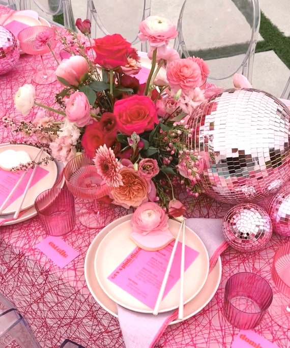 Pink Mirror Disco Ball for Retro Disco Groovy Party Decor Last Disco  Bachelorette Party Decorations Pink Mirror Disco Ball Table Decor -   Israel