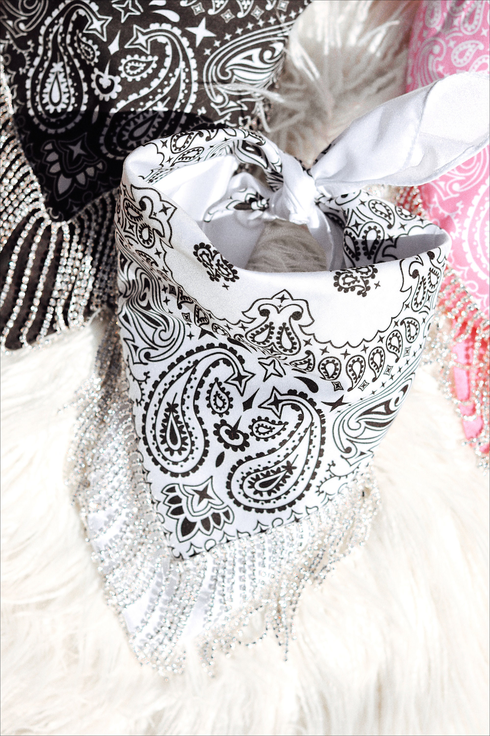 thumbnail image 2 of Wholesale Rhinestone Fringe Bandana For Your Store 2 of 9