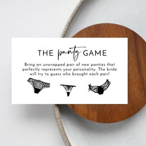 Printable Funny Bachelorette Games Panty Game Engagement Party and Bridal Shower Games Bachelorette Party Cards Instant Download image 3