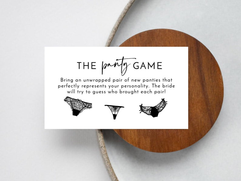 Printable Funny Bachelorette Games Panty Game Engagement Party and Bridal Shower Games Bachelorette Party Cards Instant Download image 3