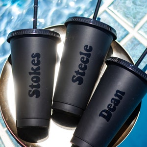 Black Bachelorette Party Cups with Lid - Bachelor Party Cups with Lid - Personalized Custom Name Tumbler Bach Party Favors and Decorations