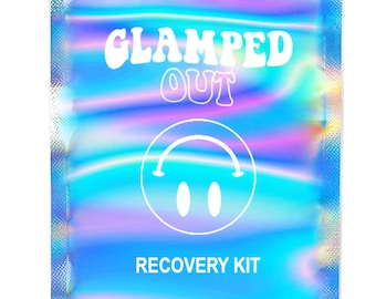 Camp Bachelorette Glamped Out Hangover Kits Hangover Recovery Kit Smiley Face Bachelorette Party Favor Bachelorette Party Girls Night Bags