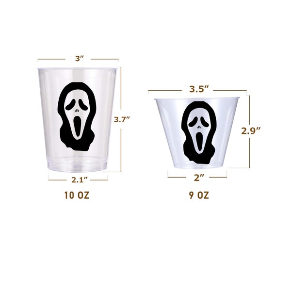 Bulk Clear Halloween Party Cups | Halloween Horror Movie Halloween Favors | Halloween Drinking Cup | Halloween Party Decor |