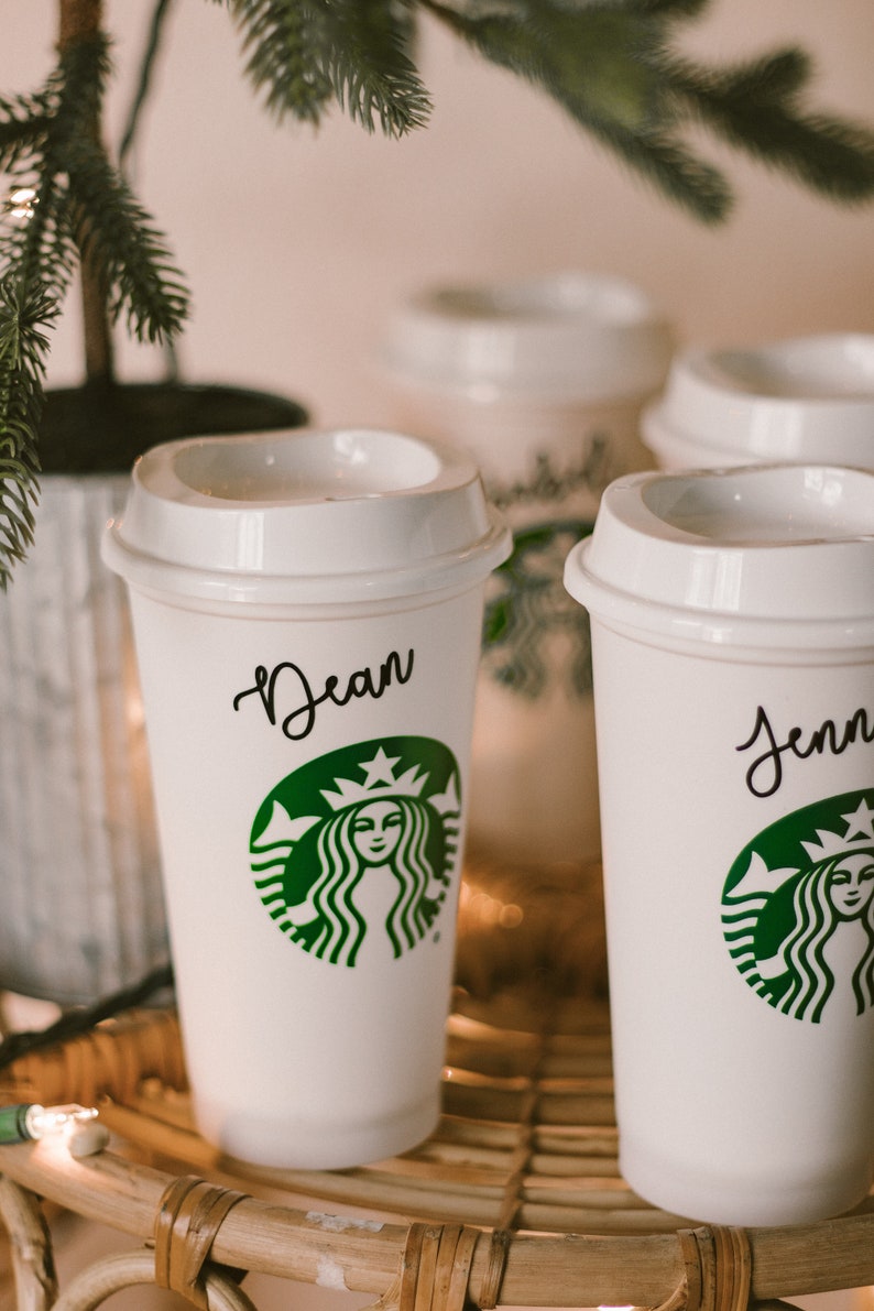 BPA Free Plastic Starbucks Cup Personalized Hot Cups With Name Etsy